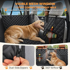 Waterproof Hard Bottom Back Seat Extender for Dogs XL, Truck SUV Cover | Honeycomb board holds 500lbs, non-slip dog hammock for truck SUV back seat. For large dogs, fits most trucks & full-size SUV