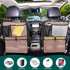 Rose Gold Car Seat Organizer for Kids Backseat Kick Mat with Adjustable Strap Back of Seat Protectors for Car Vehicle SUV 2 Pcs