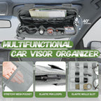 Car Sun Visor Organizer, Tactical Molle Panel Visor Storage Organizer with Sunglasses Holder for Police Gear & Overland Accessories, Universal Fit for Trucks, SUVs, Jeeps & Patrols, Grey