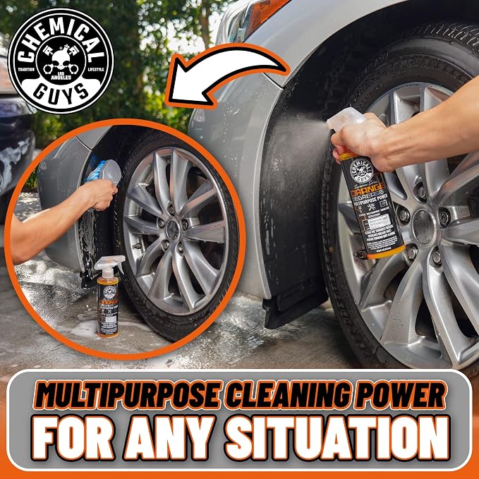 Signature Series Orange Degreaser Spray - Heavy Duty All Purpose Cleaner for Engines, Tires, Undercarriages, Tools and More, Professional Strength, Breaks Down Grease, Oil & Grime,128 oz