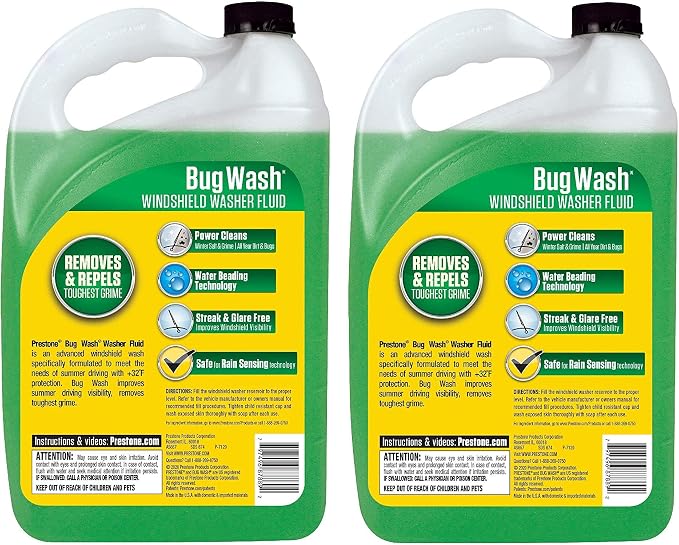 AS657 Bug Wash Windshield Washer Fluid, 1 Gallon (Pack of 2)