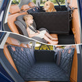 Convertible Back Seat Extender for Dogs, Foldable 400lbs Hard Bottom Dog Car Seat Cover for Back Seat, Waterproof Dog Hammock Bed Backseat Cover for Dogs in Car SUV Truck Pet Seat Cover Black L