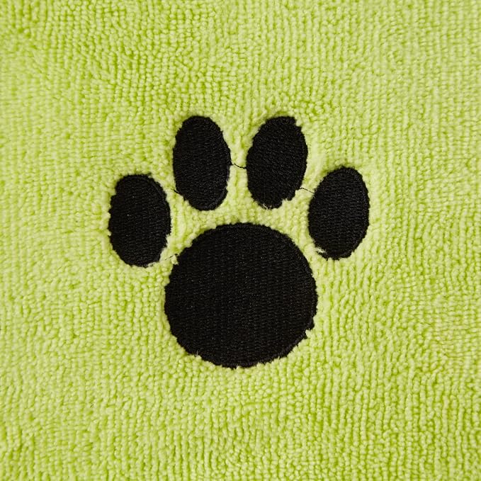 Pet Grooming Microfiber Towel, Embroidered Collection, X-Large,41x23.5, Lettuce Green