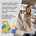 Car Interior Cleaner Foam Kit with Sponge & Towel, Multi Purpose Foam Cleaner for Leather, Fabric, Plastic & Upholstery, Deep Cleaning Car Dashboard Seats Carpet Headliner, Lemon Fresh Scent