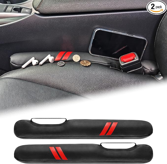 Car Seat Gap Filler for Dodge Accessories Durango Charger Challenger Dart Journey Block The Gap Between Seat and Console Stop Things from Dropping (2PCS, Black)