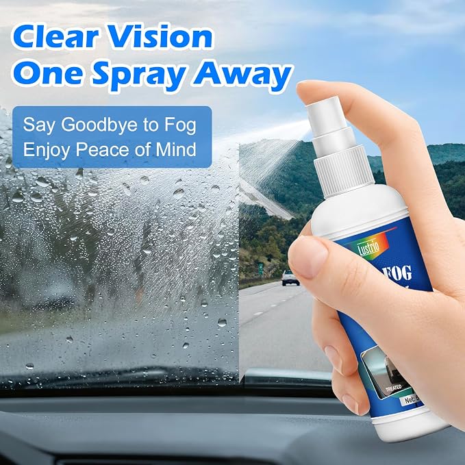 Anti Fog Spray for Car Windshield, 50ml | Prevents Fog on Interior Glass, Works for Side & Rear Windows, Mirror, Eyeglasses, No Streaks, Easy to Apply