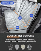 Dog Seat Cover for Back Seat, Heavy Duty Waterproof Rear Seat Protector for Small Trucks, SUVs, Cars - Fits 60/40 Split Bench with Middle Seat Belt, Non-Slip Dog Backseat Cover (Regular, Camo)