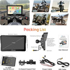 Carpuride W702B PRO Motorcycle Carplay Screen for BMW R1200GS R1250GS S1000XR Motorcycle, 7 inch Waterproof Touchscreen, Portable Carplay/Android Auto GPS Navigation for Motorbike, Dual Bluetooth
