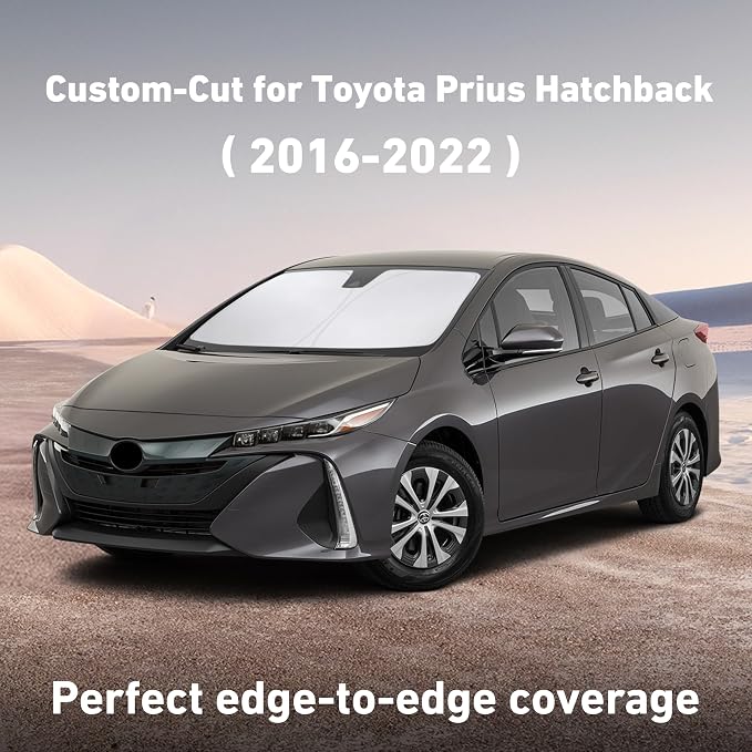 Windshield Sunshade Compatible for Toyota Prius Hatchback 2016-2020 2021 2022, (Not for Prius C or Prius V) Sun Visor for Front Window Sun Shade Cover, UV Heat Protector, Car Accessories