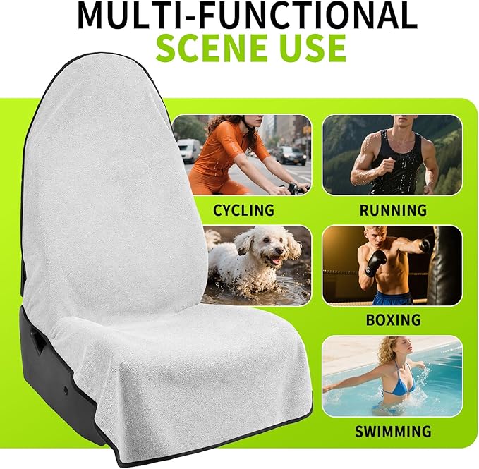 Towel Bucket Seat Cover Waterproof White Machine Washable for Athletes Running Swimming Boxing Workout Outdoor Sports