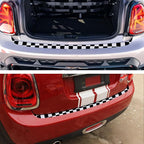 Rear Bumper Protector Sticker Compatible with Compatible with Mini Cooper F56 F55 R55 Anti-Collision Strip Trunk Threshold Decal Car Trunk Door Edge Vinyl Sticker Decoration for Car (Checkered)
