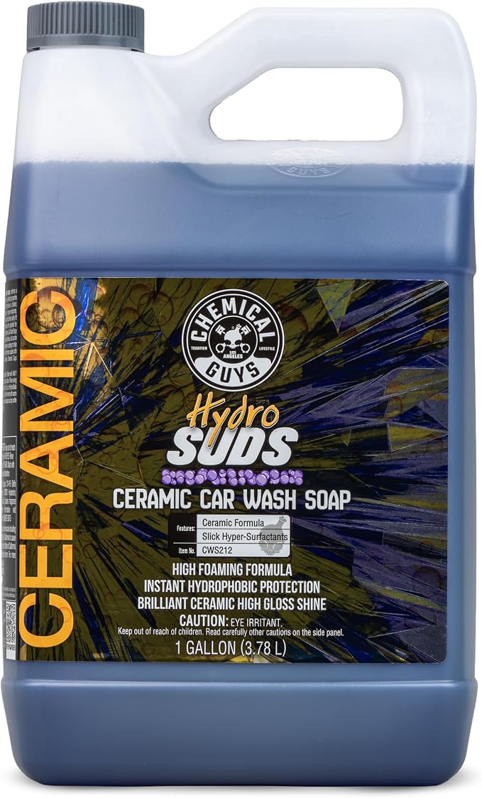 HydroSuds Ceramic SiO2 Shine High Foaming Car Wash Soap, Works with Foam Cannons, Foam Guns, and Bucket Washes, Berry Scent, Safe for Cars, Trucks, and RVs - 1 Gallon