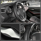 Car Steering Wheel Cover Standard Medium Size 14 1/2-15 inch, Non-Folding Packaging, Heavy Duty, Non-Slip, Black Microfiber Leather with Carbon Fiber Pattern