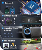 [8 CORE 6G+128G] Car Radio for Honda Fit 2008-2013 with Wireless Carplay/Android Auto,10.1" Android 15 IPS Touch Screen Car Stereo,Bluetooth,GPS,5G WiFi,SWC,DSP +Backup Camera
