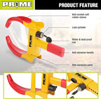 PR1ME Heavy Duty Wheel Lock Clamp with 2 Keys, Universal Anti Theft Trailer Wheel Lock for Cars SUV RV ATV Motorcycles &Golf Cart,High-Strength Carbon Steel with Soft PVC Coating,Fits 7" to 10.6" Tire