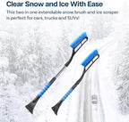 Snow Brush and Ice Scraper for Car Windshield Essential Automotive Exterior Accessory, Winter Car Gadget – Detachable Universal Vehicle Snow Scraper – Durable Ergonomic Grip – Blue