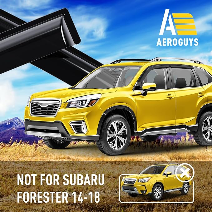 Extra Durable Window Deflectors Tape-On Window Visors Rain Guards Fit for Subaru Forester 2019-2024, Sun Visors, Wind Vent for Shades, Exterior Car Accessories - 4pcs. AG0773