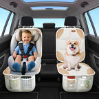 Car Seat Protector, 2Pack Seat Protector Protect Child Seats with Thickest Padding and Non-Slip Backing Mesh Pockets for Baby and Pet,Sedan SUV Truck (Beige Brown)