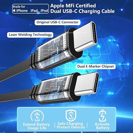 [Apple MFi Certified] Retractable Car Charger USB C, 120W USB C Car Charger 4 in 1 PD/QC Type C Fast Charge Cigarette Lighter Adapter for iPhone 17/17 Pro Max/16 Pro/15/Galaxy S26/S25/Pixel