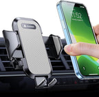 2026 Upgraded Car Phone Holder Mount for Vent, Military Sturdy Metal Clip Air Vent Phone Holder for Your Car Easy Used Cell Phone Car Mount for iPhone 17 16 15 14 13 12 Pro Max Samsung Grey