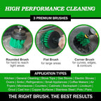 Green Kitchen Set – Drill Powered Cleaning Tools for Stainless Steel Sink, Copper Sink, Stove Top, Oven, Air Fryer & Cabinets – Must-Have Kitchen Accessories for Fast Cleaning