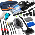 20Pcs Car Cleaning Wash Kit Interior Detailing Cleaner Kit with High Power Handheld Vacuum, Brush Set, Windshield Tool, Duster, Towels, Complete Car Care Tools, Blue