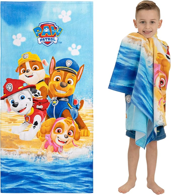 Kids Super Soft Cotton Bath/Pool/Beach Towel, 58 in x 28 in, Paw Patrol