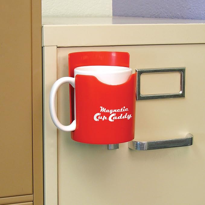 Magnetic Cup Holder - Caddy for Bottles,Glasses,and Cans - Fits on Fridge,Lawnmower,Forklift,Cart,or Ladder - Heavy-Duty Magnet,(Pack of 6)