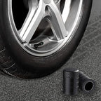 Tire Valve Stem Caps, Black, 4 pcs/Pack, Anodized Aluminum Tire Valve Cap Set, Corrosion Resistant, Universal Stem Covers for Cars Trucks Motorcycles SUVs and Bikes