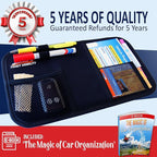 Car Sun Visor Organizer - Auto Accessories Document Holder - Car, Truck, SUV Registration & Insurance Storage Pouch - Road Trip Essentials Gift for Any Driver + 5Year Warranty (2 Pack)