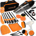 20PCS Car Cleaning Kit, Car Interior Detailing Kit with High Power Handheld Vacuum, Auto Detailing Drill Brush Set, Cleaning Gel, Complete Car Wash Kit Supplies for Deep Cleaning