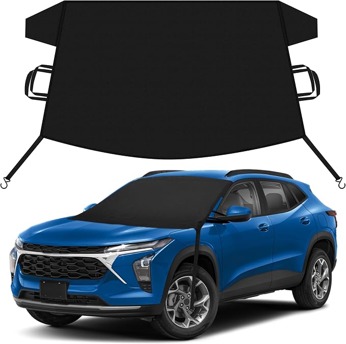 Car Snow Cover Compatible for Chevrolet Trax | Windshield Cover for Ice and Snow with S-Hook Straps | Heavy-Duty 600D Oxford Winter Car Cover, Waterproof & Anti-Slip