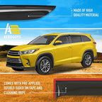 Extra Durable Window Deflectors Tape-On Window Visors Rain Guards Fit for Toyota Highlander 2014-2019, Sun Visors, Wind Vent for Shades, Exterior Car Accessories - 4pcs. AG0119
