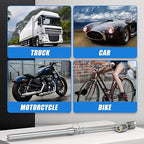 Silver Double Straight Type Tire Pressure Gauge，Dual Head Air Pressure Gauge 1Pcs，Pressure Range 10-150 Psi(Suitable for Trucks, etc.