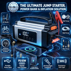 8000A Jump Starter with Air Compressor, 10-in-1 Portable Car Battery Booster and Tire Inflator Fast Charging Power Bank, Air Pump Battery Jumper Camping Road Trips Car Owner Gift