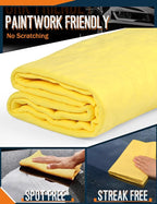Premium Shammy Towel for Car, Super Absorbent 26""x17"" Large Car Drying Towel, Reusable Soft Car Wash Cloth, Chamois Cloth for Car, Dust Remove, No Scratch/Spot/Streak, Yellow