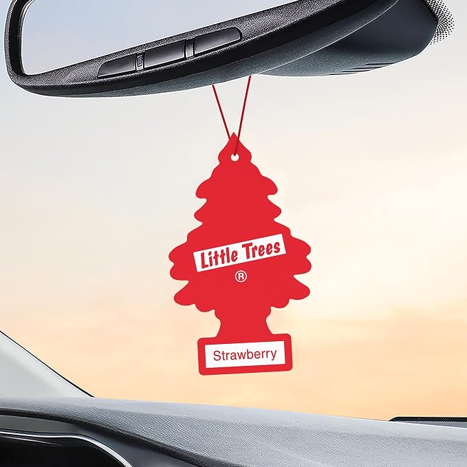 Car Air Freshener I Hanging Tree Provides Long Lasting Scent for Auto or Home I Strawberry, 6-Packs (4 Count)