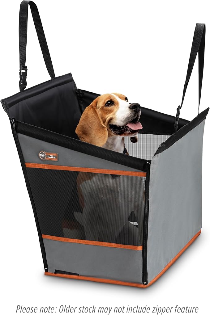 K&H Buckle N Go Dog Car Seat for Medium Dogs, Waterproof Fabric, Breathable Mesh Sides, Adjustable Seatbelt Leash, Pet Car Seat for Small to Medium Pets- 21 X 13 X 19in