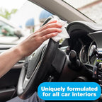 Car Interior Wipes with Microfiber Cloth (25 ct, Pack of 4) for Car Interior Cleaning, Dashboard, Seats, Detailing, and Steering Wheel [Travel Size] Skin-Safe Car Interior Cleaner Supplies