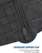 Sun Visor Organizer Compatible with 2018-2026 Wrangler JL & Gladiator JT Passenger's Side, Front Tactical Visor Storage Cover Molle Webbing Visor Storage Holder Pouch, Multi-Pocket Net Zipper