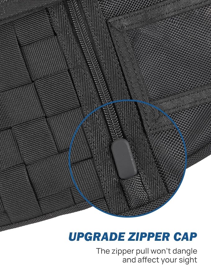 Sun Visor Organizer Compatible with 2018-2026 Wrangler JL & Gladiator JT Passenger's Side, Front Tactical Visor Storage Cover Molle Webbing Visor Storage Holder Pouch, Multi-Pocket Net Zipper