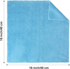 30 Pcs 16 x 16 Inch edgeless Microfiber Plush Towels for Cars Detailing Drying Wash Polishing Absorbent Cleaning Cloths, 500 GSM (Light Blue, White, Yellow)
