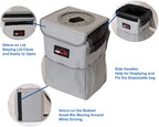Waterproof Car Trash Can with Lid and Pockets, 2.5 Gal, Gray | Leakproof, Collapsible Multipurpose Car Bin with 3 Side Storage Pockets, Adjustable Straps