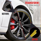 PROTECTiQ PRO Universal Rim Protection Trim - Curb Rash Guard with Award-Winning Patented Design and Premium 3M Tape - Fits Up to 4X 24 Wheels, Cars, Trucks, SUVs - Yellow