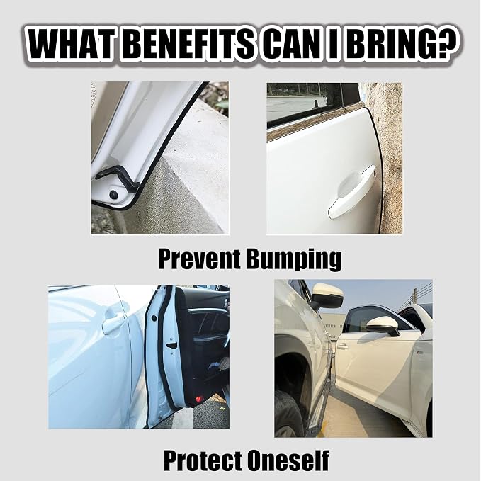 Door Protector Car Door Protector Edge Guards Car Door Edge Guards Adhesive Free Universal for Cars, Trucks, Suvs, Suvs and Most Car Door Panels (Black, 16.4Ft（5M）)