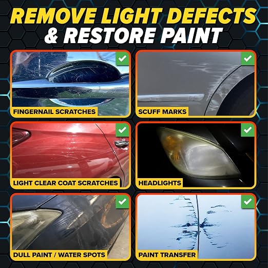 Scratch & Swirl Remover with Ceramic Silk – Car Scratch Remover for Vehicles Paint Repair with Ceramic Coating Spray – Polishing & Washing Kits with Applicator Pad & Microfiber Towel