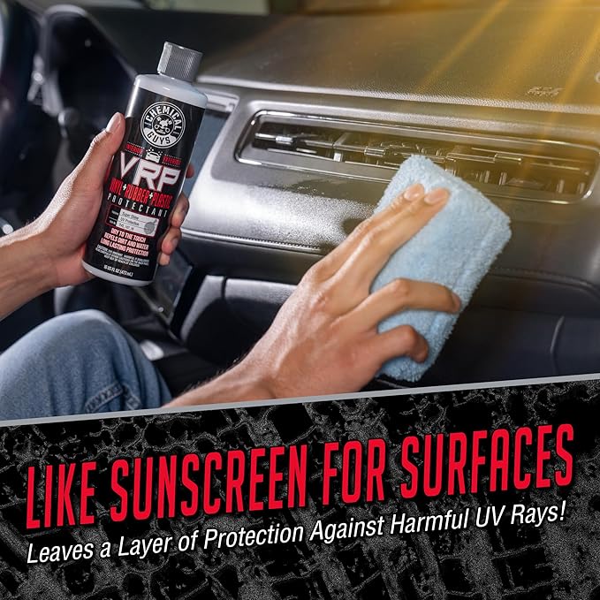 VRP Vinyl, Rubber, and Plastic Dressing - Tire Dressing, Non-Greasy, Dry-to-the-Touch Shine for Tires, Trim, and More, Safe for Cars, Trucks, SUVs, RVs & More - 16 oz
