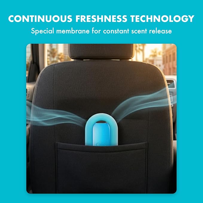 AER O Hanging Car Air Freshener Gel – Cool Breeze, Long Lasting 30 Days, Leak-Proof Odor Neutralizer, Rear-View Mirror Car Air Freshener with Steady Freshness Technology, Pack of 4