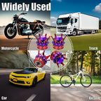 4PCS Crown Bling Tire Stem Valve Caps, Crystal Diamond Car Wheel Tire Valve Caps Universal Copper Core Stem Covers for Cars, SUV, Trucks, Bikes, Motorcycles, Bicycles (Red & Purple)
