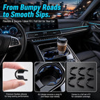Car Cup Holder Insert 6 Pack, Curved Leaf Cup Holder Expander Anti Slip Pad, Silicone Car Cup Holder for Reducing Vibration and Noise, Fits Round Cup Holders for Most Cars Trucks SUVs